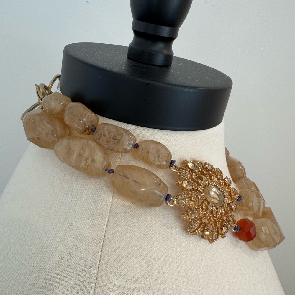 Gorgeous Quartz Double Strand with Brooch Accent - Picture 5 of 11